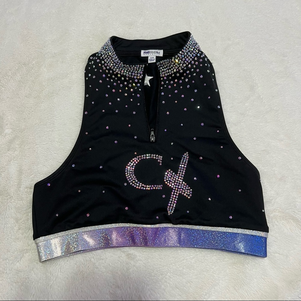 Blue and purple ombré black sports bra Rebel Athletics